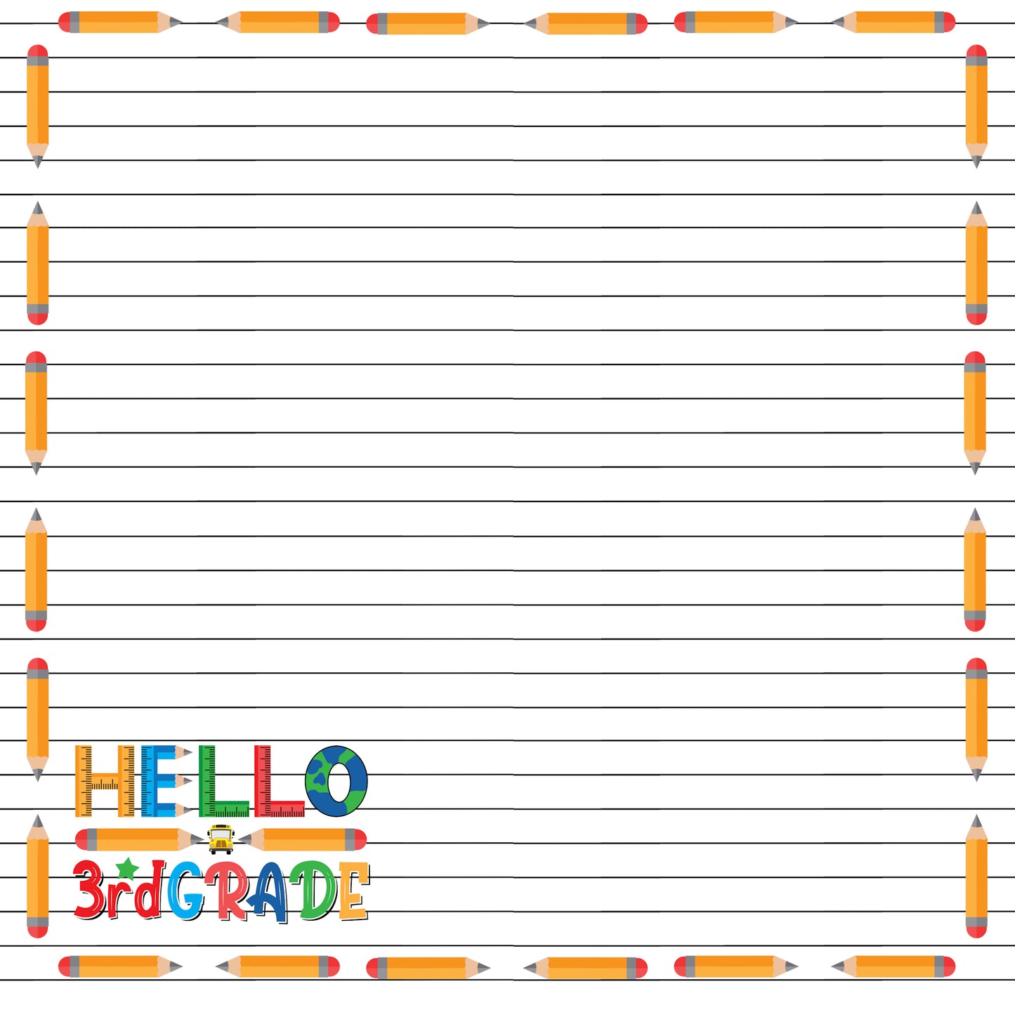 School Years Collection 3rd Grade 12 x 12 Double-Sided Scrapbook Paper by SSC Designs - 15 Pack