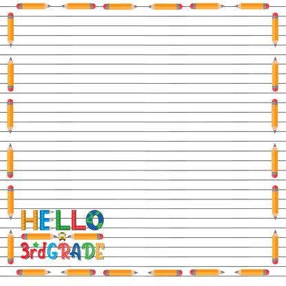 School Years Collection 3rd Grade 12 x 12 Double-Sided Scrapbook Paper by SSC Designs - 15 Pack