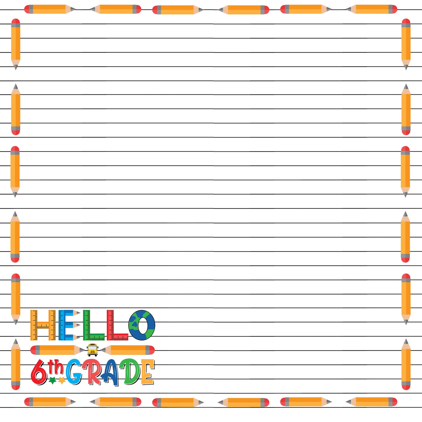 School Years Collection 6th Grade 12 x 12 Double-Sided Scrapbook Paper by SSC Designs - 15 Pack