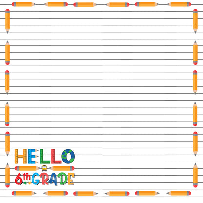 School Years Collection 6th Grade 12 x 12 Double-Sided Scrapbook Paper by SSC Designs - 15 Pack