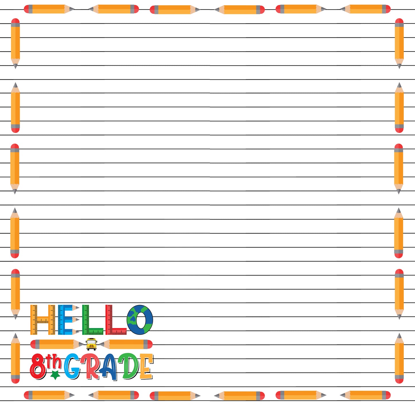 School Years Collection 8th Grade 12 x 12 Double-Sided Scrapbook Paper by SSC Designs - 15 Pack