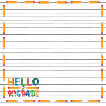 School Years Collection 9th Grade 12 x 12 Double-Sided Scrapbook Paper by SSC Designs - 15 Pack