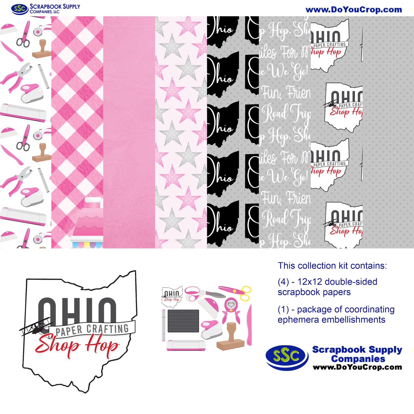 Ohio Collection Shop Hop 2026 12 x 12 Scrapbook Collection Kit by SSC Designs - 3 Kits
