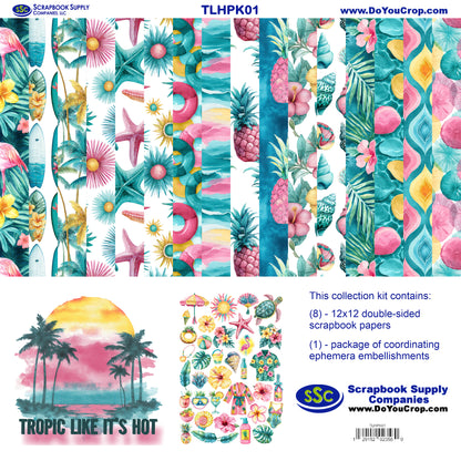 Tropic Like It's Hot 12 x 12 Scrapbook Paper & Embellishment Kit by SSC Designs - 3 Kits