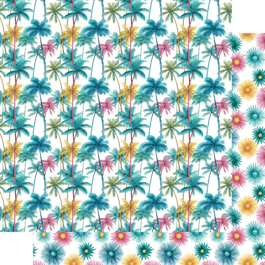 Tropic Like It's Hot Collection Hibiscus Hues 12 x 12 Double-Sided Scrapbook Paper by SSC Designs - 15 Pack