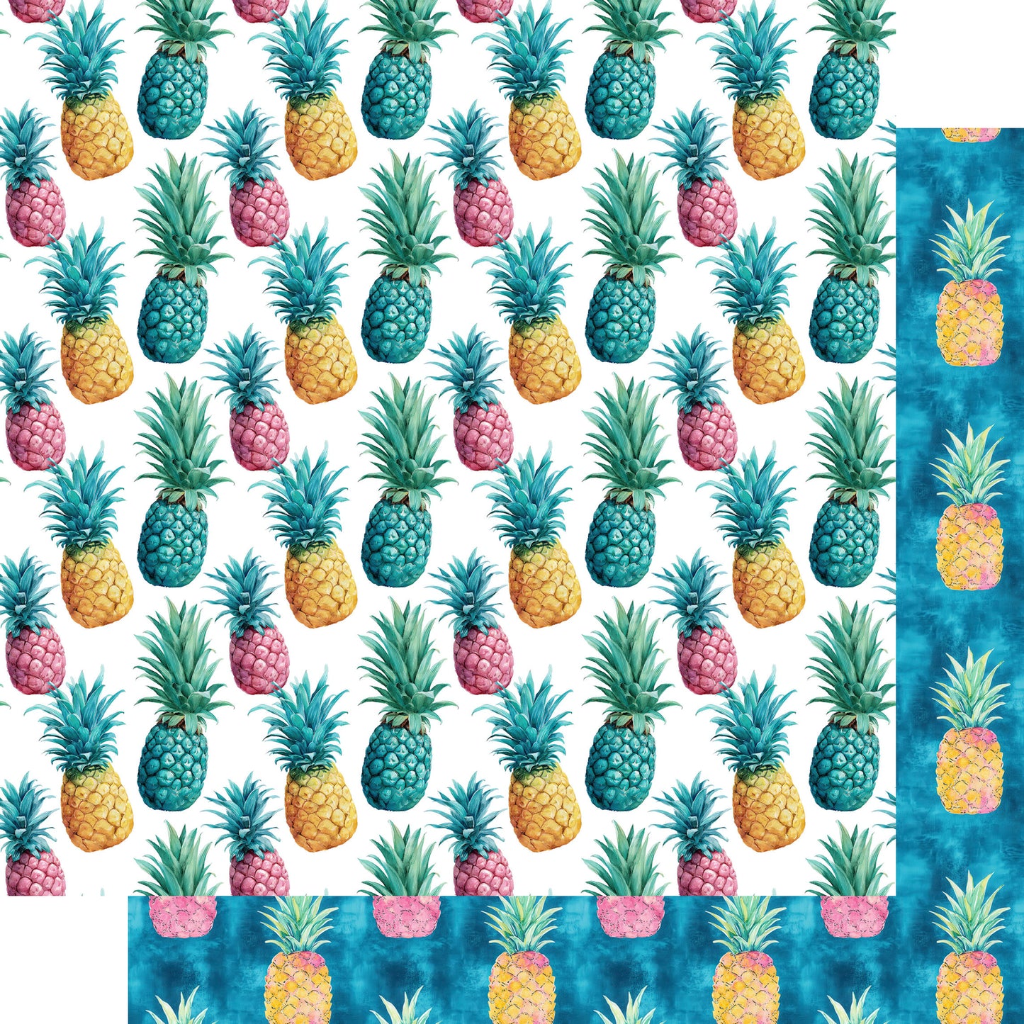 Tropic Like It's Hot Collection Pineapple Punch 12 x 12 Double-Sided Scrapbook Paper by SSC Designs - 15 Pack