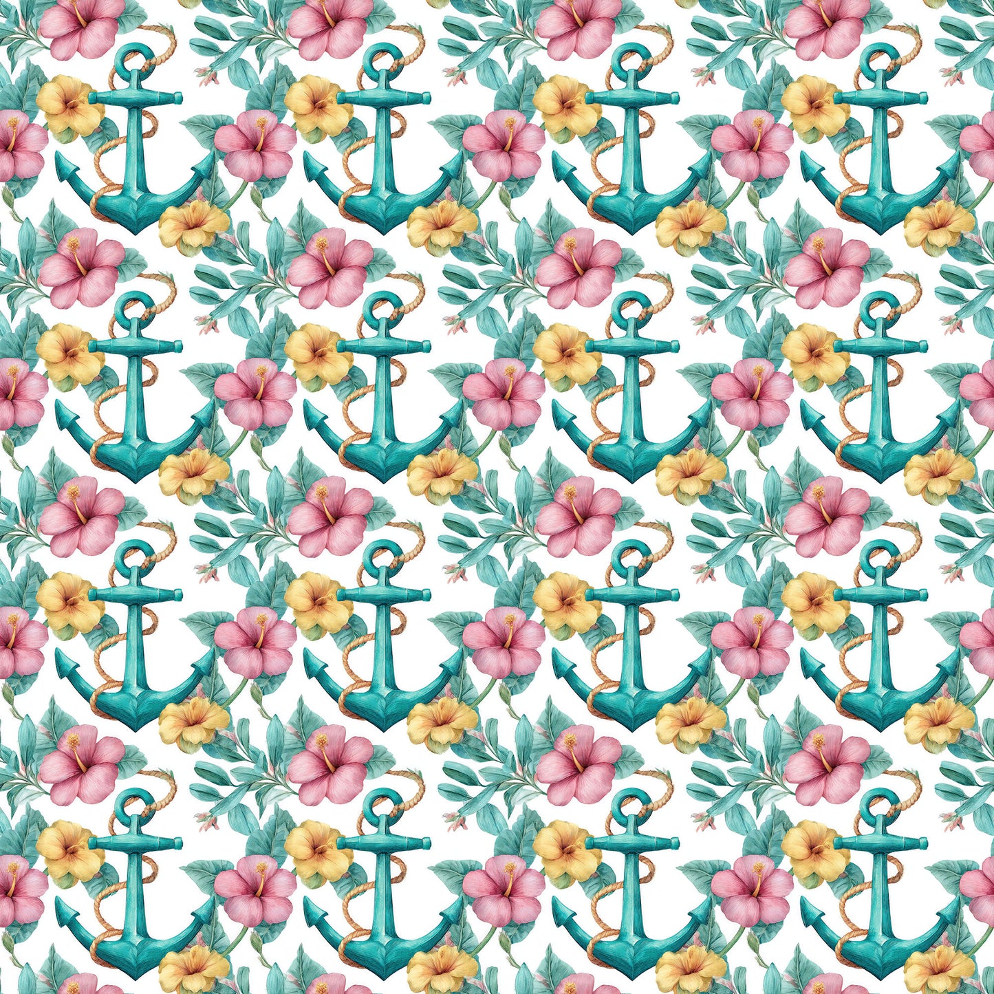 Tropic Like It's Hot Collection Anchors Away 12 x 12 Double-Sided Scrapbook Paper by SSC Designs - 15 Pack