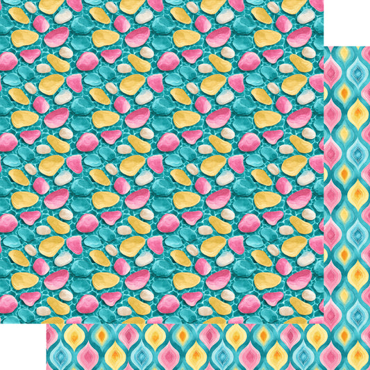 Tropic Like It's Hot Collection Cabana Cool 12 x 12 Double-Sided Scrapbook Paper by SSC Designs - 15 Pack