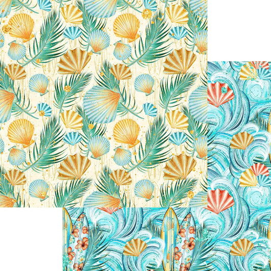 Tropics Collection Seashells 12 x 12 Double-Sided Scrapbook Paper by SSC Designs