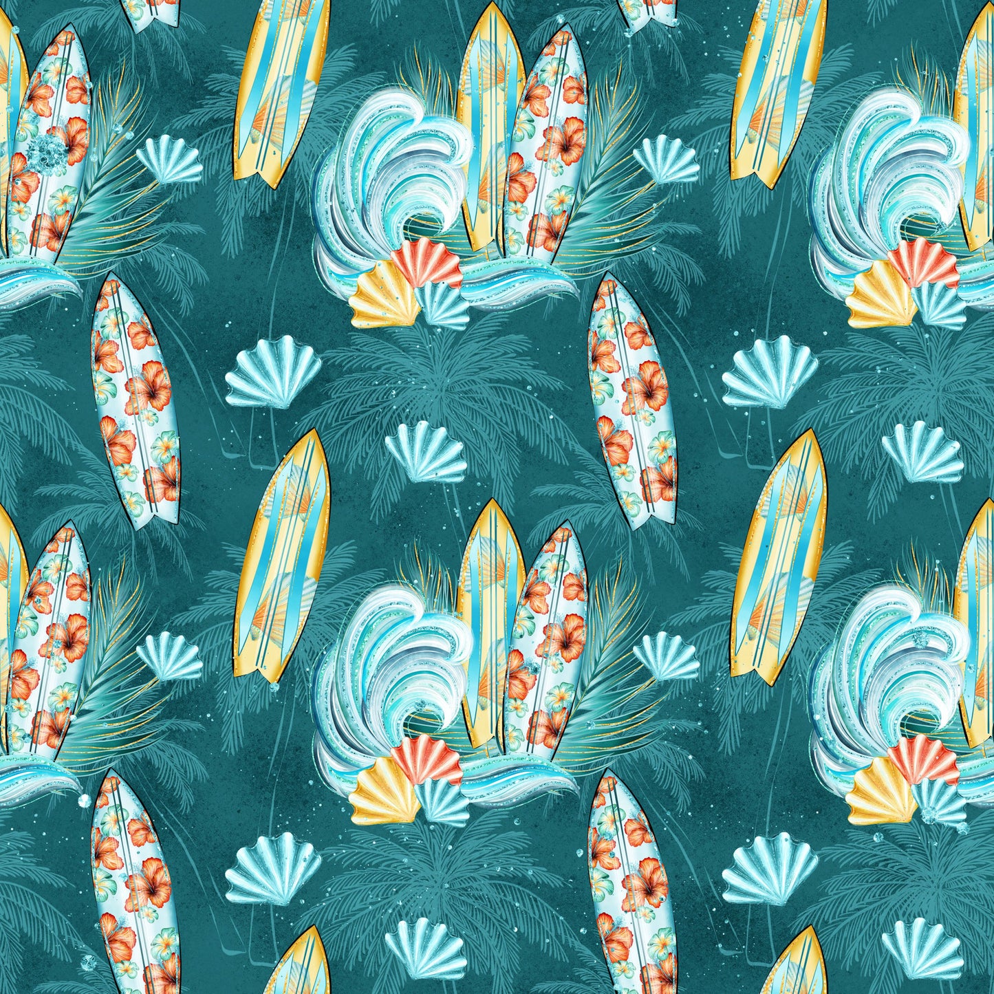 Phantasia Design's Tropics Collection Surfer 12 x 12 Double-Sided Scrapbook Paper - 15 Pack