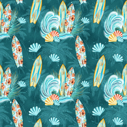 Phantasia Design's Tropics Collection Surfer 12 x 12 Double-Sided Scrapbook Paper - 15 Pack