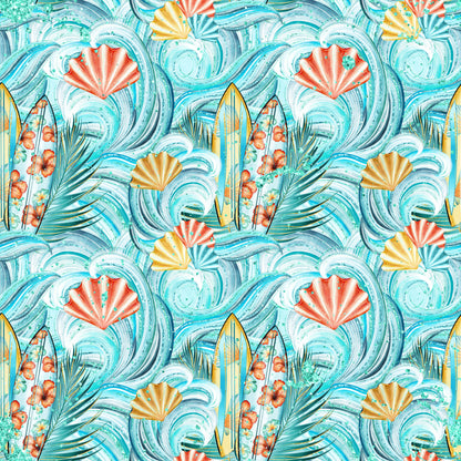 Phantasia Design's Tropics Collection Seashells 12 x 12 Double-Sided Scrapbook Paper - 15 Pack