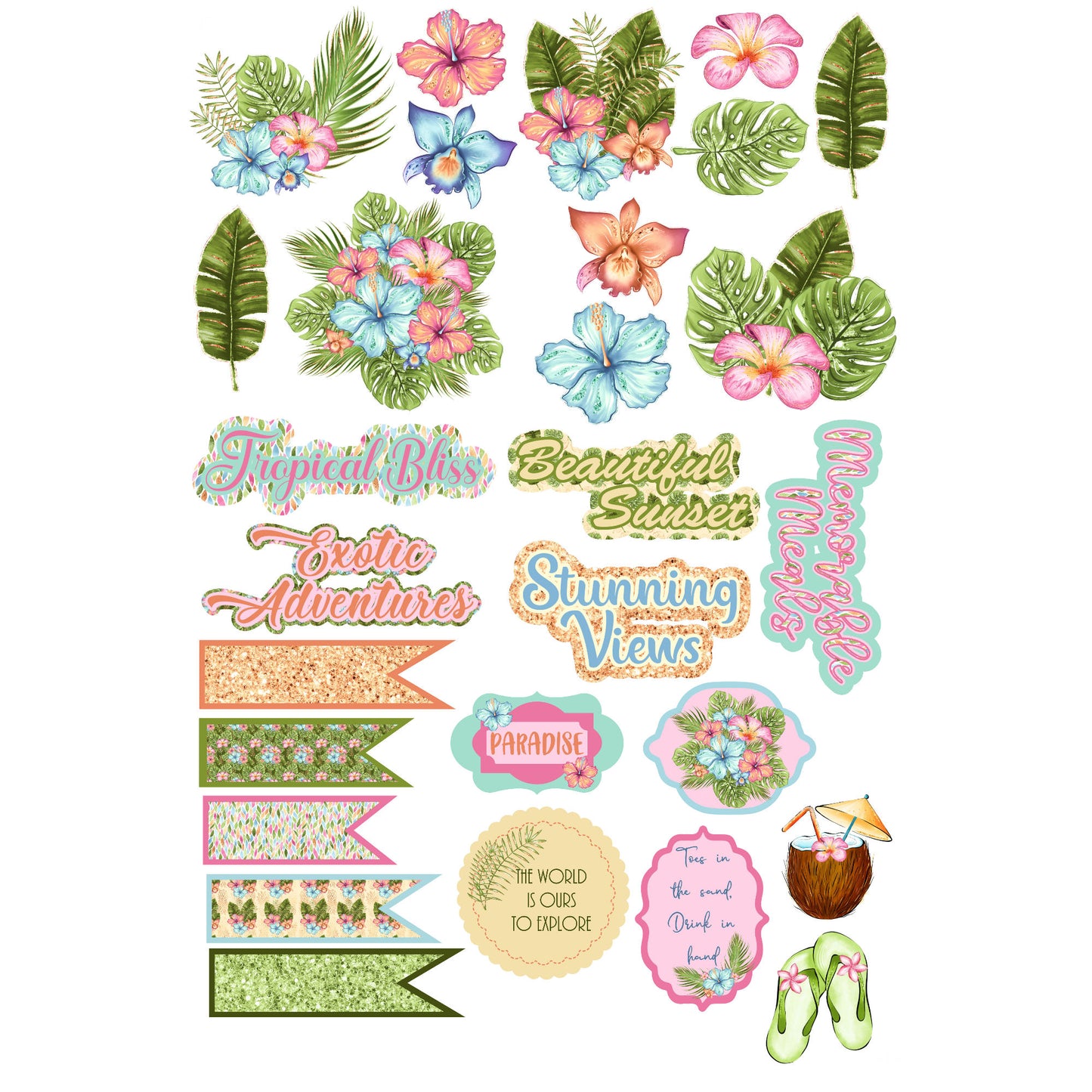 Tropical Bliss 12 x 12 Scrapbook Collection Kit by SSC Designs - 3 Kits