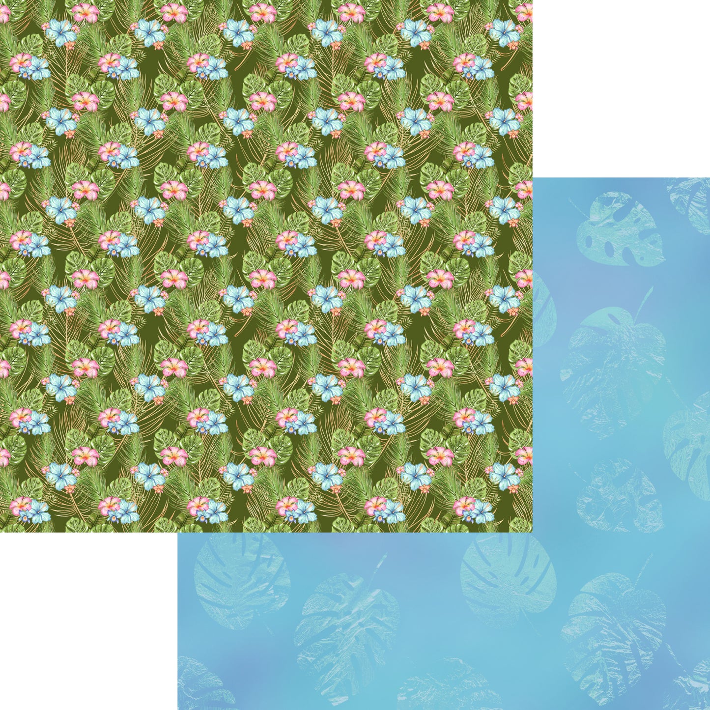 Tropical Bliss Collection Monstera 12 x 12 Double-Sided Scrapbook Paper by SSC Designs - 15 Pack