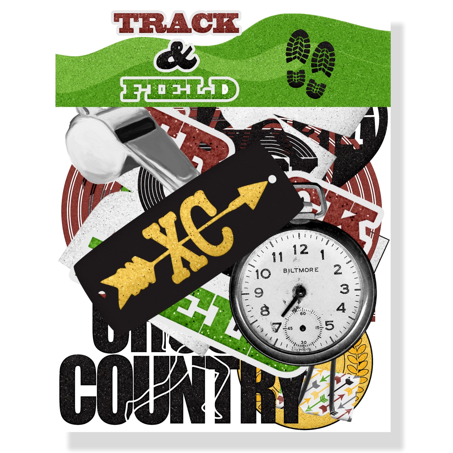 Track & Field Collection Laser Cut Scrapbook Ephemera Embellishments by SSC Designs - 3 Packs