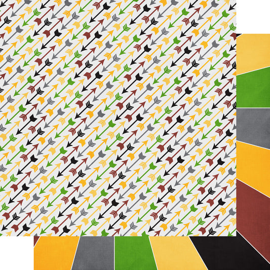 Track & Field Collection Follow The Arrows 12 x 12 Double-Sided Scrapbook Paper by SSC Designs - 15 Pack
