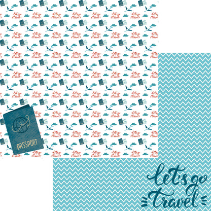 Let's Go Traveling Collection Let's Go Traveling 12 x 12 Double-Sided Scrapbook Paper by SSC Designs - 15 Pack