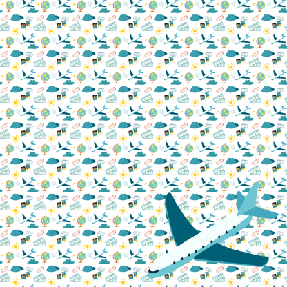 Let's Go Traveling Collection Flying High 12 x 12 Double-Sided Scrapbook Paper by SSC Designs - 15 Pack