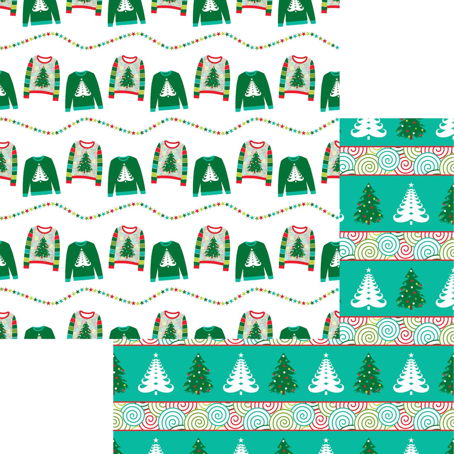 Ugly Christmas Sweater Collection 12 x 12 Scrapbook Paper Pack & Embellishment Kit - 3 Kits