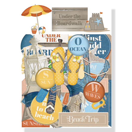 Under The Boardwalk Collection Laser Cut Scrapbook Ephemera Embellishments by SSC Designs - 3 Packs