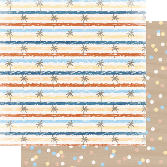 Under The Boardwalk Collection Walking The Shore 12 x 12 Double-Sided Scrapbook Paper by SSC Designs - 15 Pack