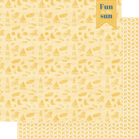 Under The Boardwalk Collection Fun In The Sun 12 x 12 Double-Sided Scrapbook Paper by SSC Designs - 15 Pack