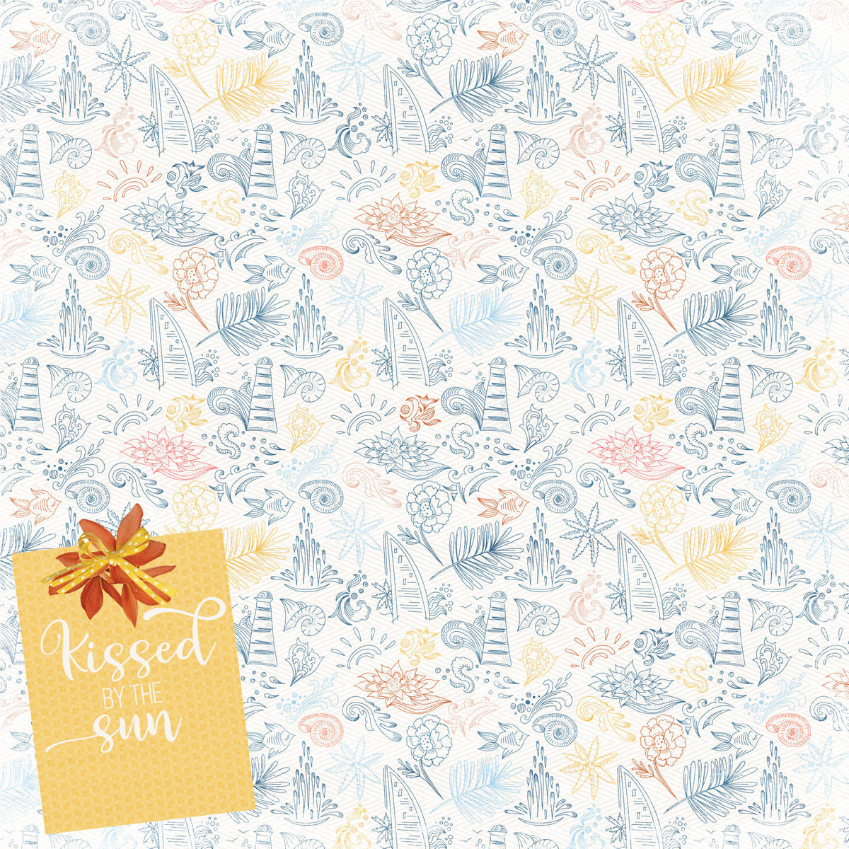Under The Boardwalk Collection Sun Kissed 12 x 12 Double-Sided Scrapbook Paper by SSC Designs - 15 Pack