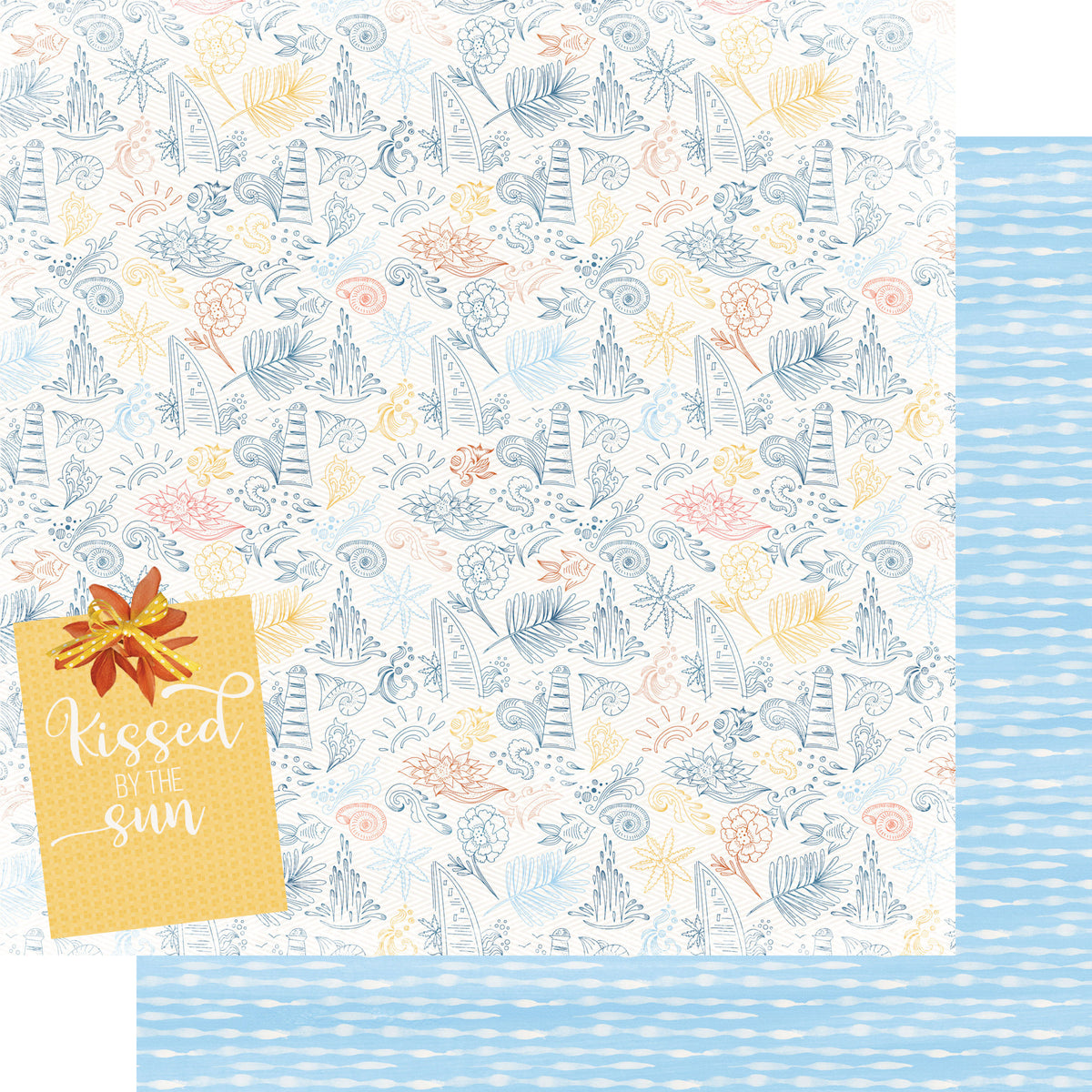 Under The Boardwalk Collection Sun Kissed 12 x 12 Double-Sided Scrapbook Paper by SSC Designs - 15 Pack