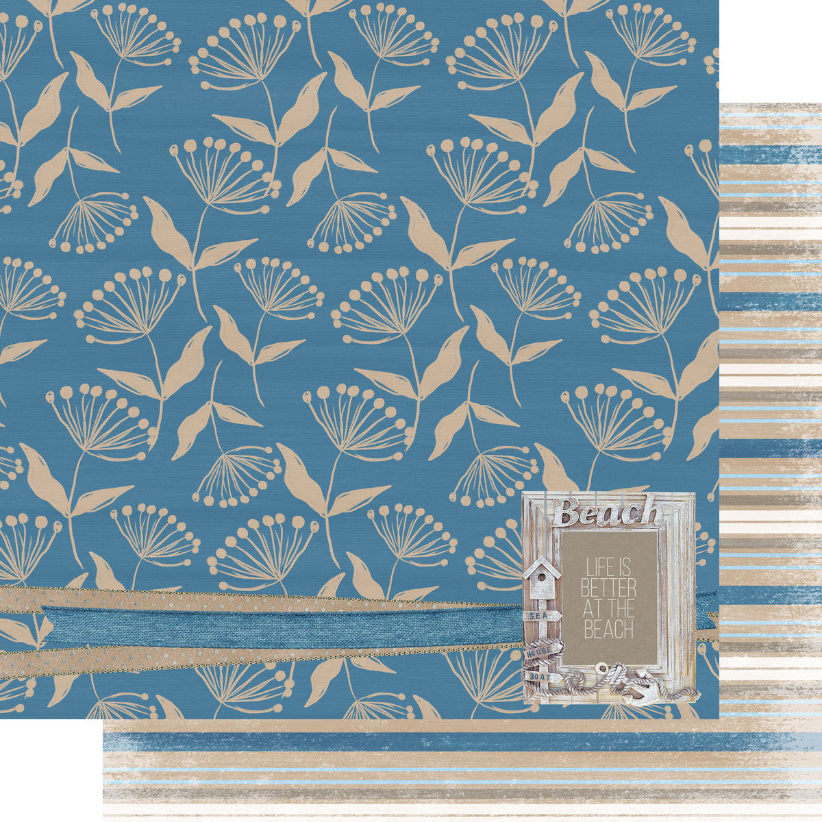 Under The Boardwalk Collection Better At The Beach 12 x 12 Double-Sided Scrapbook Paper by SSC Designs - 15 Pack