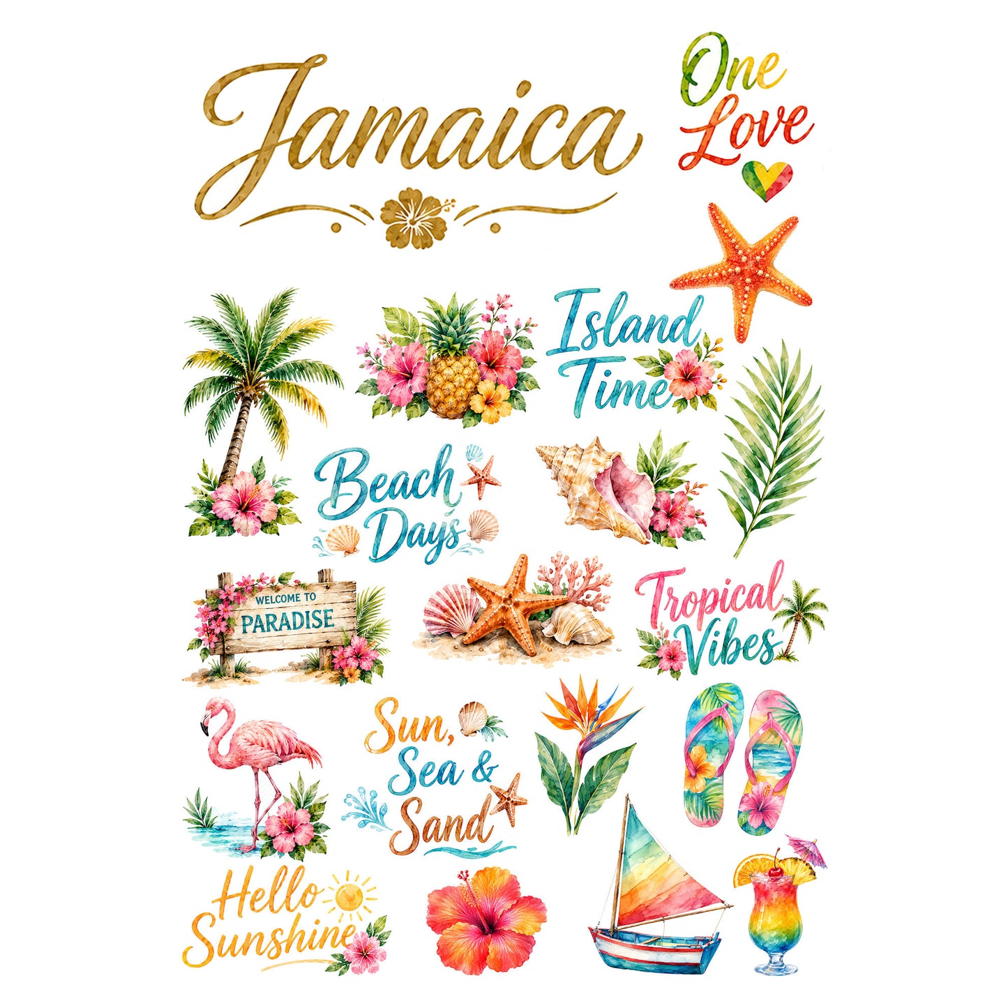 Vacation Vibes Collection Jamaica Laser Cut Scrapbook Ephemera Embellishments by SSC Designs - 3 Packs