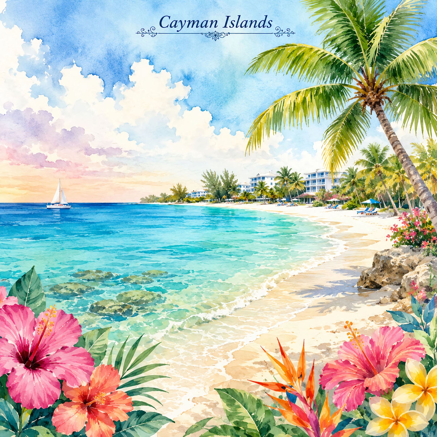 Vacation Vibes Collection Cayman Islands Getaway 12 x 12 Double-Sided Scrapbook Paper by SSC Designs - 15 Pack