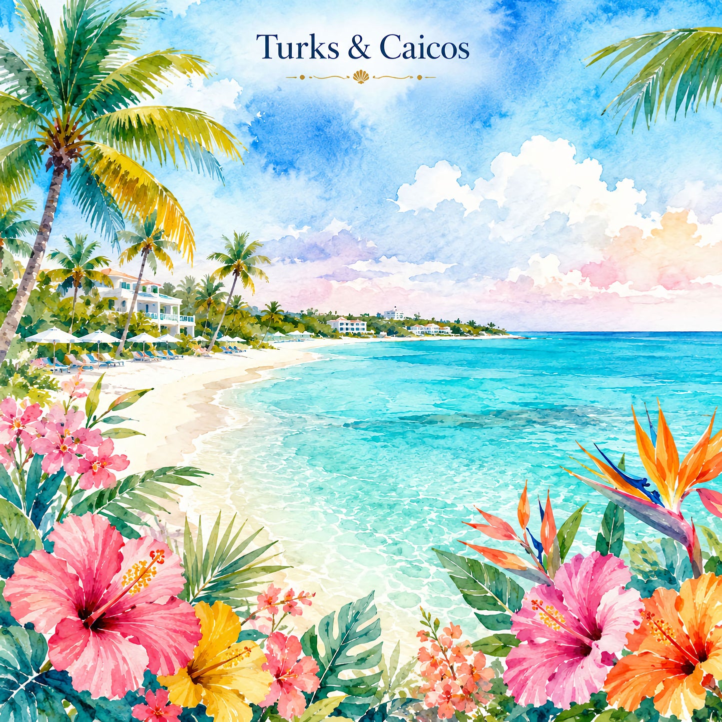 Vacation Vibes Collection Turks and Caicos 12 x 12 Double-Sided Scrapbook Paper by SSC Designs - 15 Pack