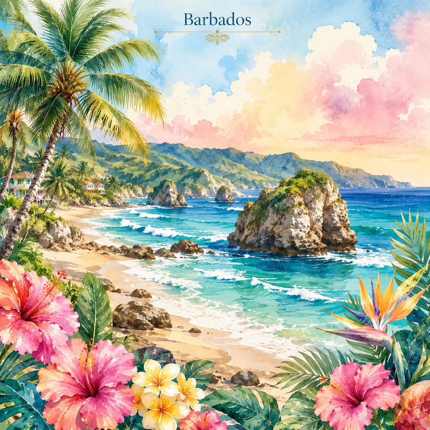 Vacation Vibes Collection Barbadoes Beaches 12 x 12 Double-Sided Scrapbook Paper by SSC Designs - 15 Pack