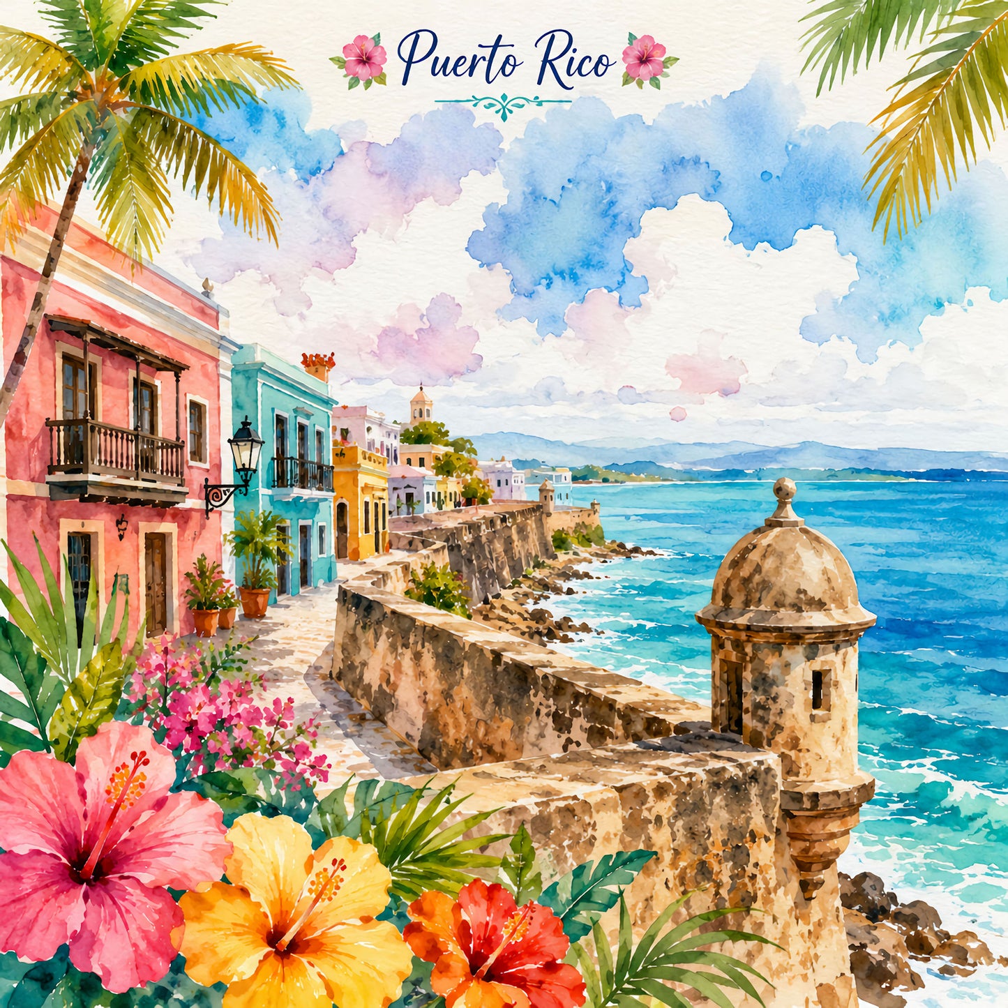 Vacation Vibes Collection Puerto Rico Paradise 12 x 12 Double-Sided Scrapbook Paper by SSC Designs - 15 Pack