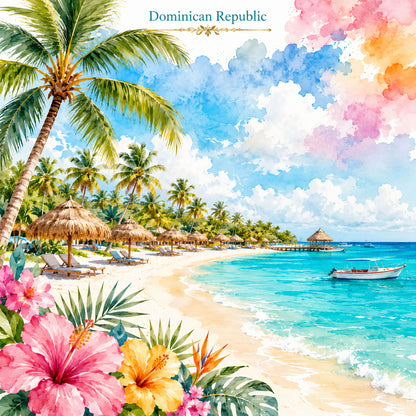 Vacation Vibes Collection Dominican Republic Escape 12 x 12 Double-Sided Scrapbook Paper by SSC Designs - 15 Pack