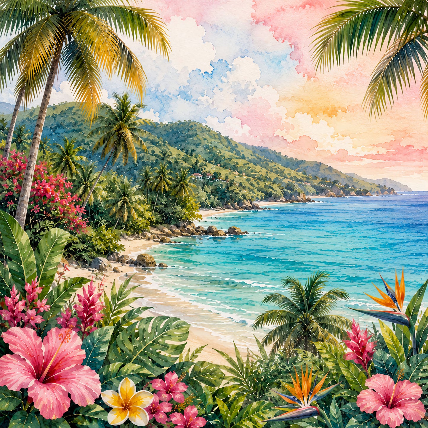 Vacation Vibes Collection Jamaica Vacation 12 x 12 Double-Sided Scrapbook Paper by SSC Designs - 15 Pack