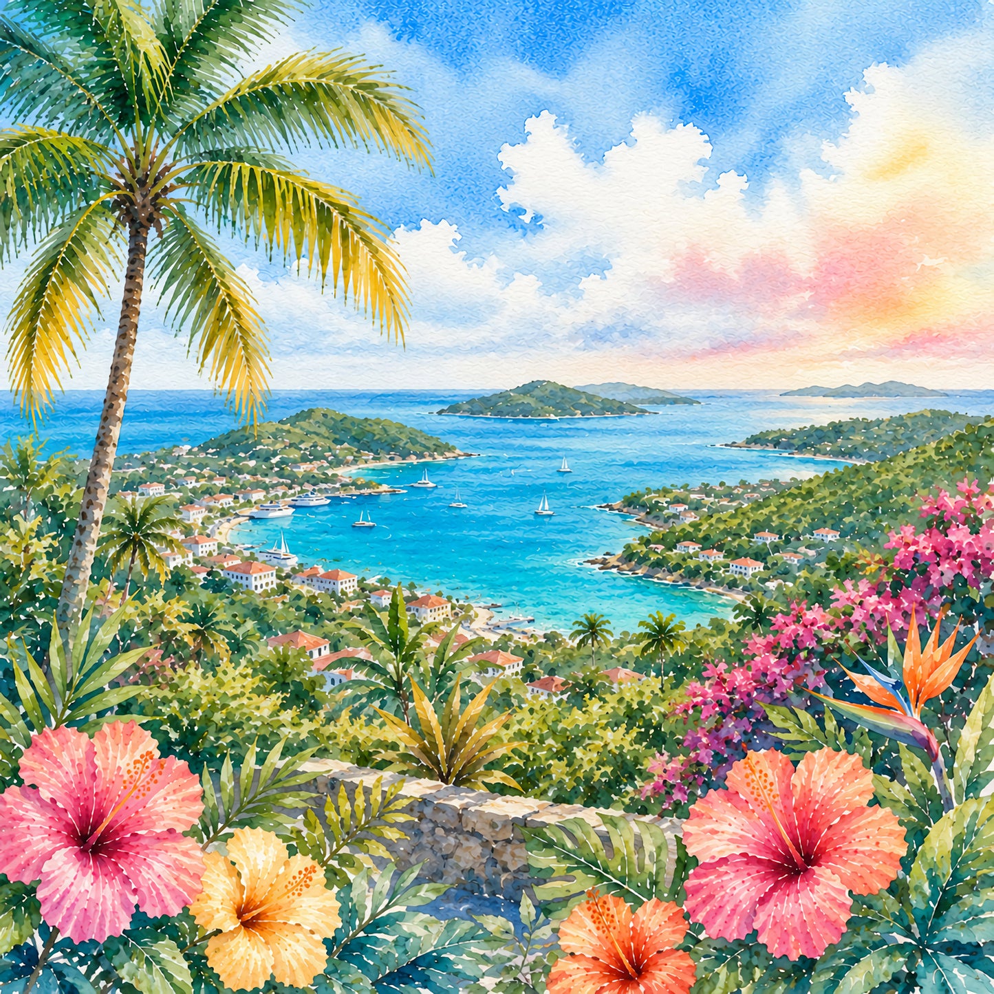 Vacation Vibes Collection St. Thomas Adventures 12 x 12 Double-Sided Scrapbook Paper by SSC Designs - 15 Pack