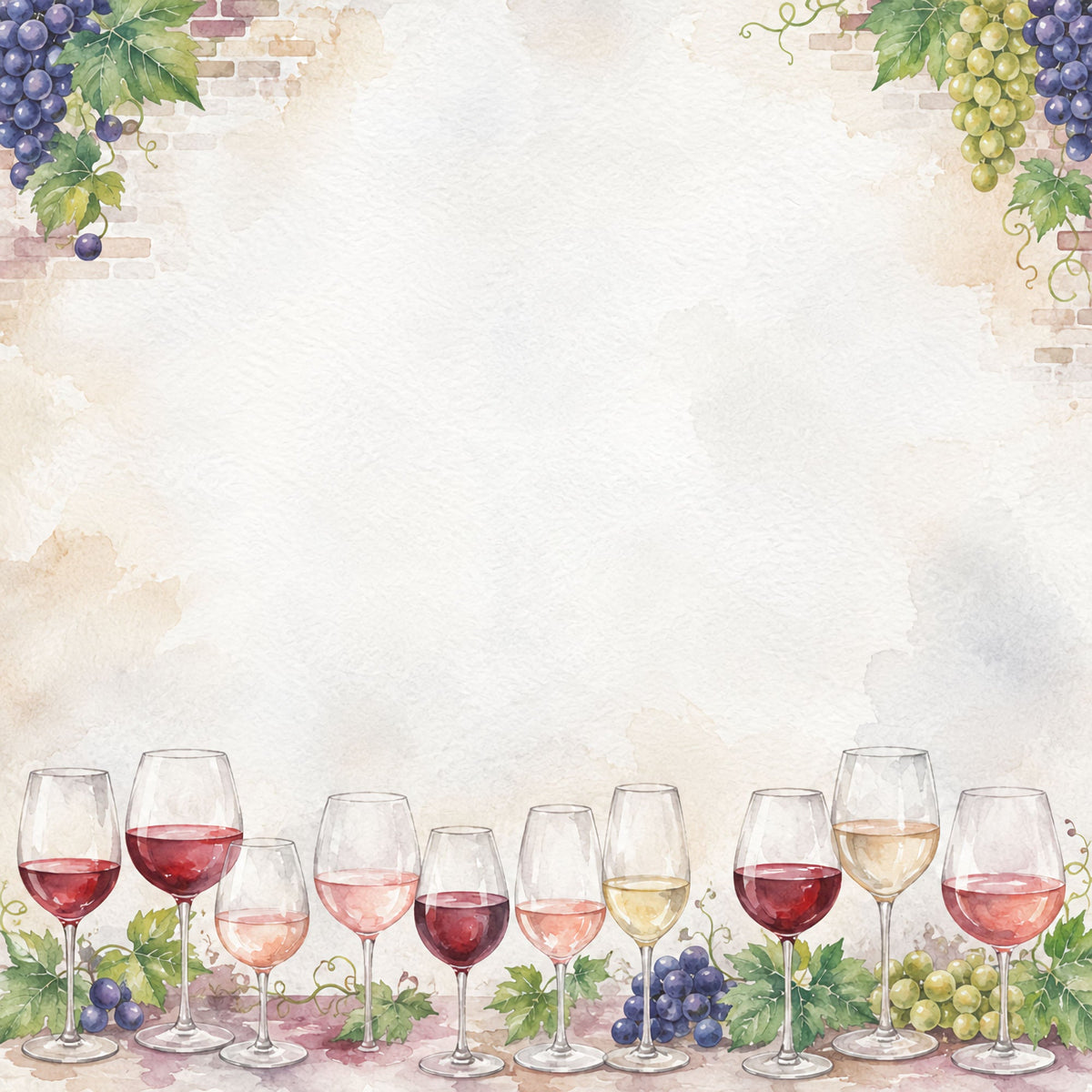Vineyard Collection Wine Line 12 x 12 Double-Sided Scrapbook Paper by SSC Designs - 15 Pack