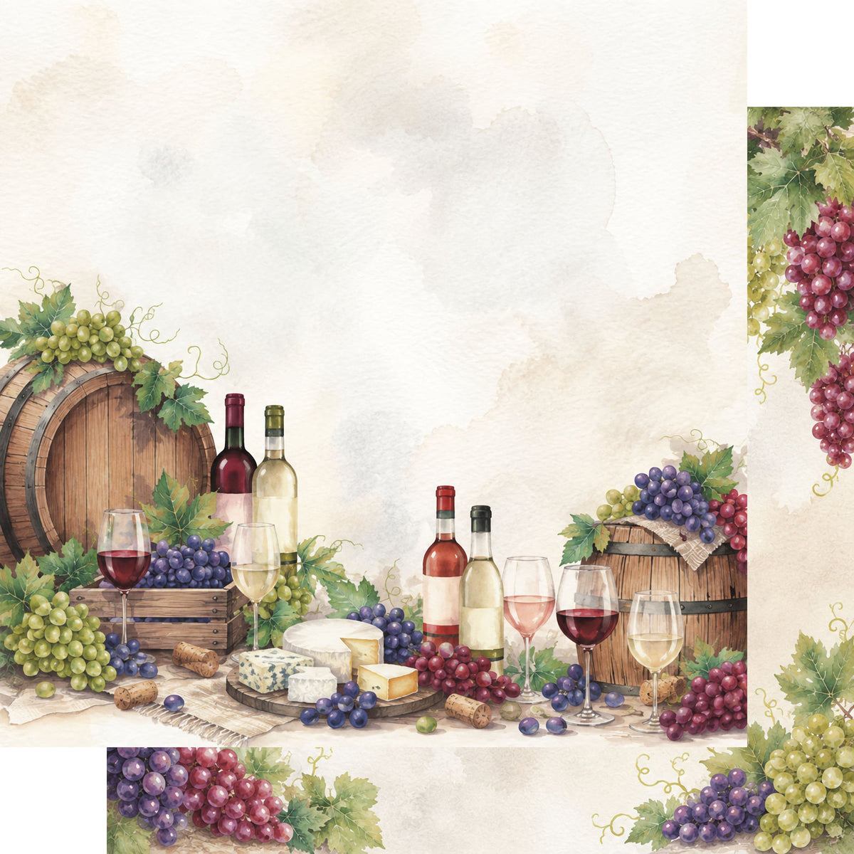 Vineyard Collection Vineyard 12 x 12 Double-Sided Scrapbook Paper by SSC Designs