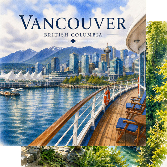 Watercolor Alaska Collection Vancouver 12 x 12 Double-Sided Scrapbook Paper by SSC Designs