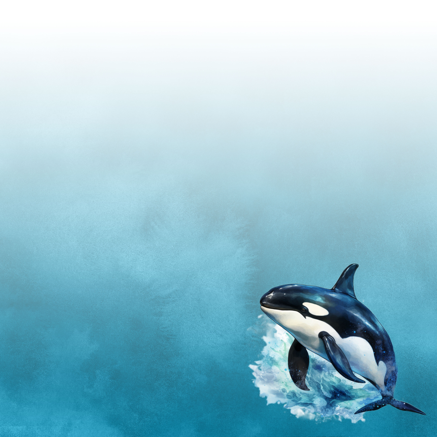 Watercolor Wildlife Collection Orca Killer Whale 12 x 12 Double-Sided Scrapbook Paper by SSC Designs - 15 Pack