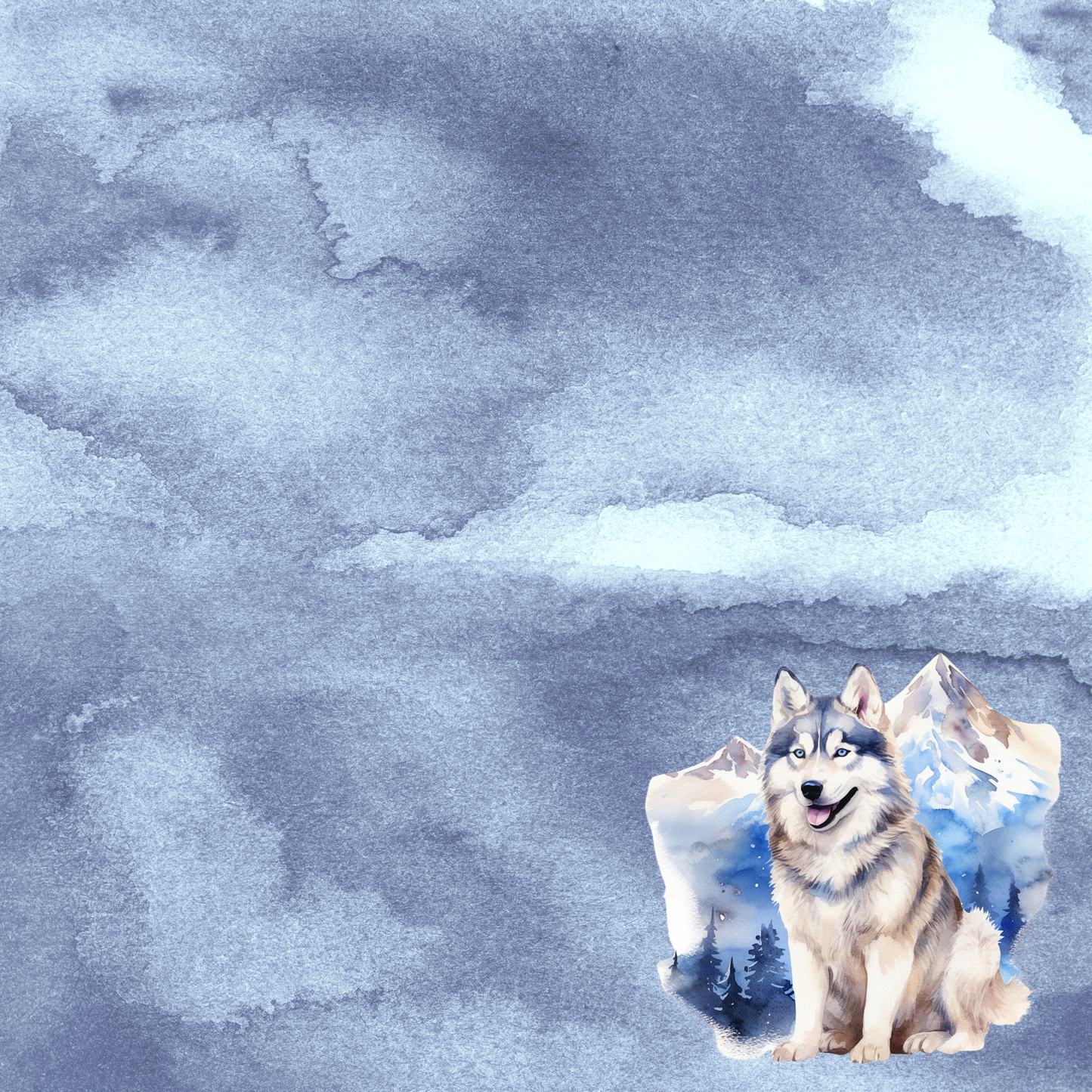 Watercolor Wildlife Collection Wolf 12 x 12 Double-Sided Scrapbook Paper by SSC Designs - 15 Pack