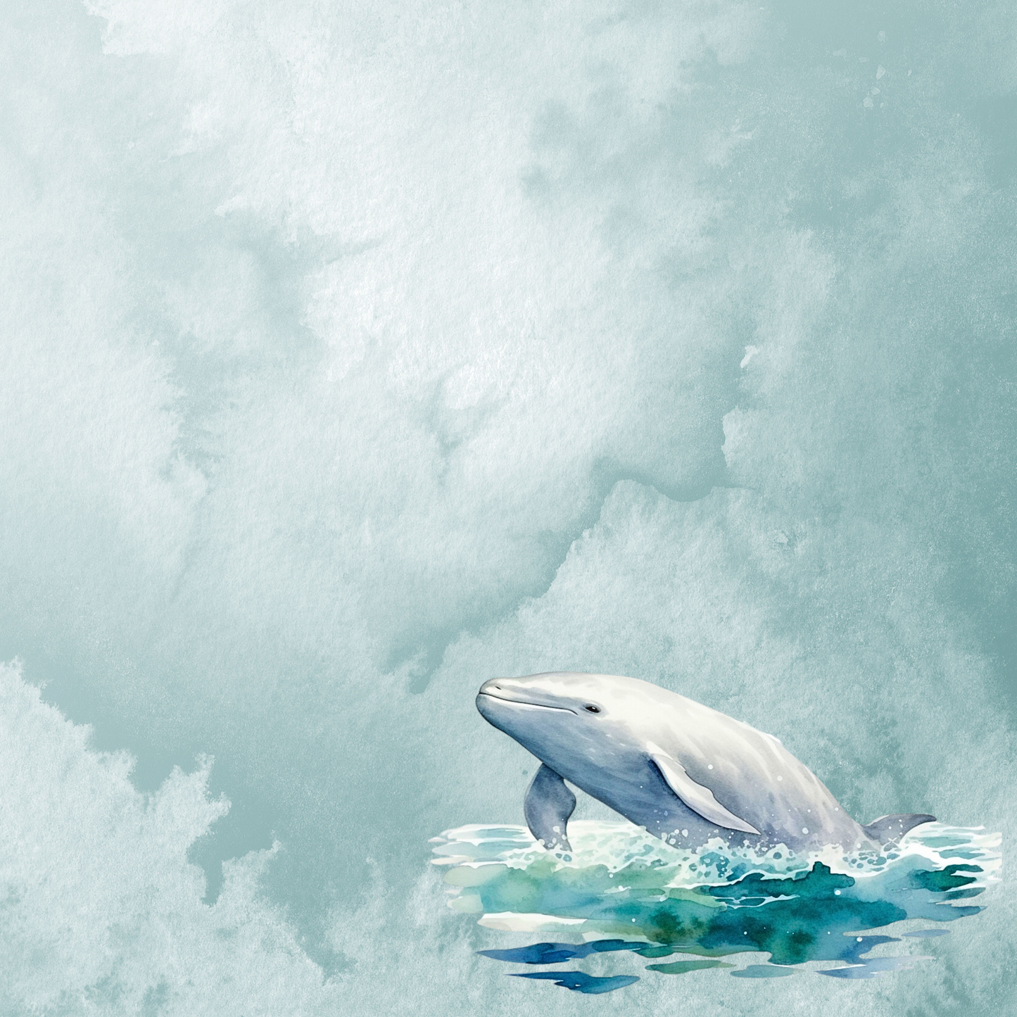 Watercolor Wildlife Collection Humpback  & Beluga Whales 12 x 12 Double-Sided Scrapbook Paper by SSC Designs - 15 Pack