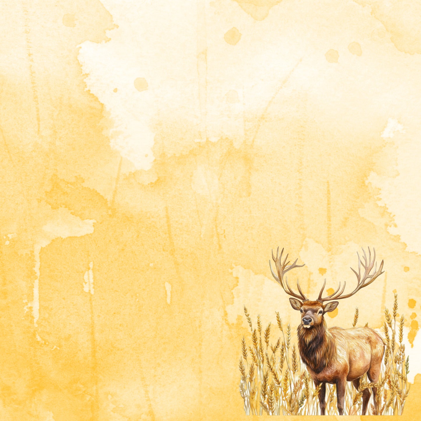 Watercolor Wildlife Collection Elk 12 x 12 Double-Sided Scrapbook Paper by SSC Designs - 15 Pack