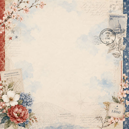 Washington, DC Collection The Capitol Building 12 x 12 Double-Sided Scrapbook Paper by SSC Designs - 15 Pack