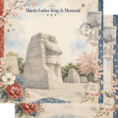 Washington, DC Collection Martin Luther King Jr. 12 x 12 Double-Sided Scrapbook Paper by SSC Designs - 15 Pack