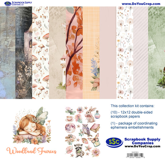 Woodland Fairies 12 x 12 Scrapbook Paper & Embellishment Kit by SSC Designs - 3 Kits