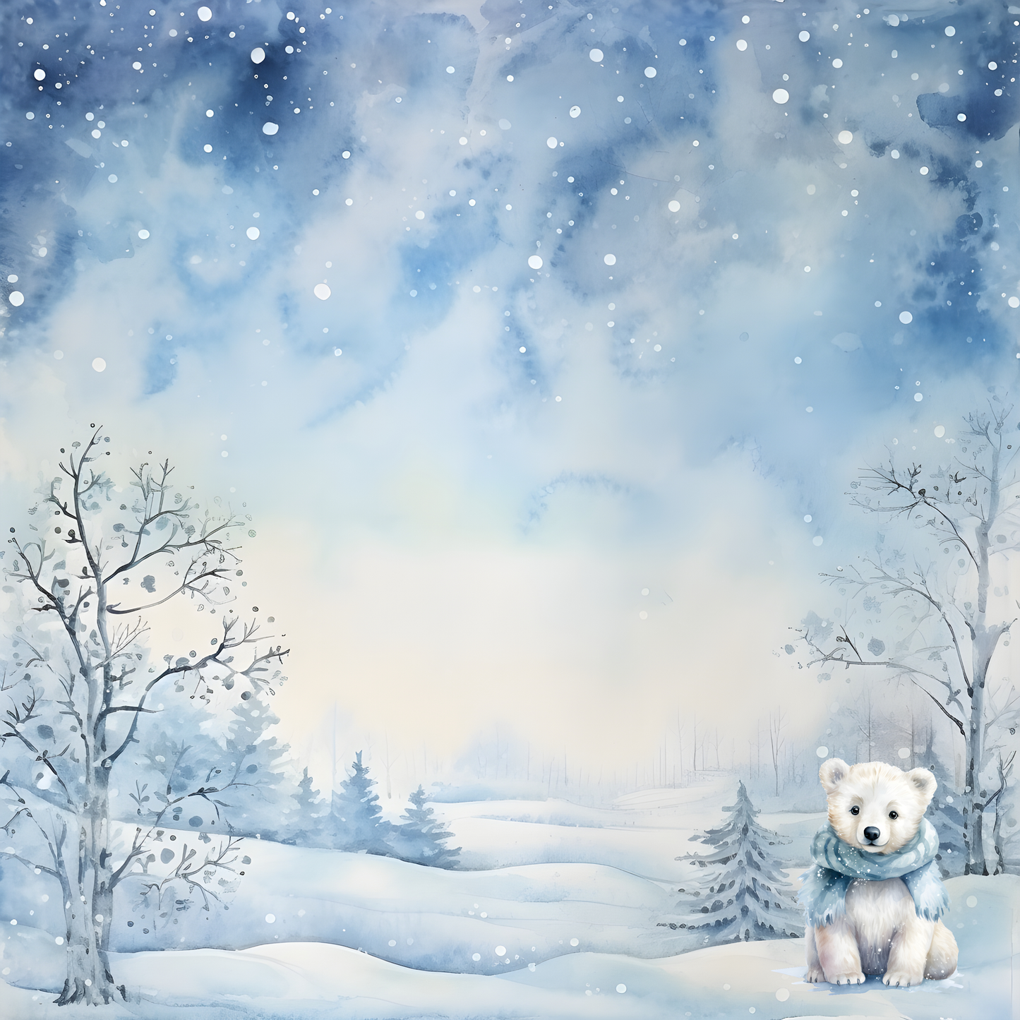 Wonderful Winter Collection Winter Igloo 12 x 12 Double-Sided Scrapbook Paper by SSC Designs - 15 Pack