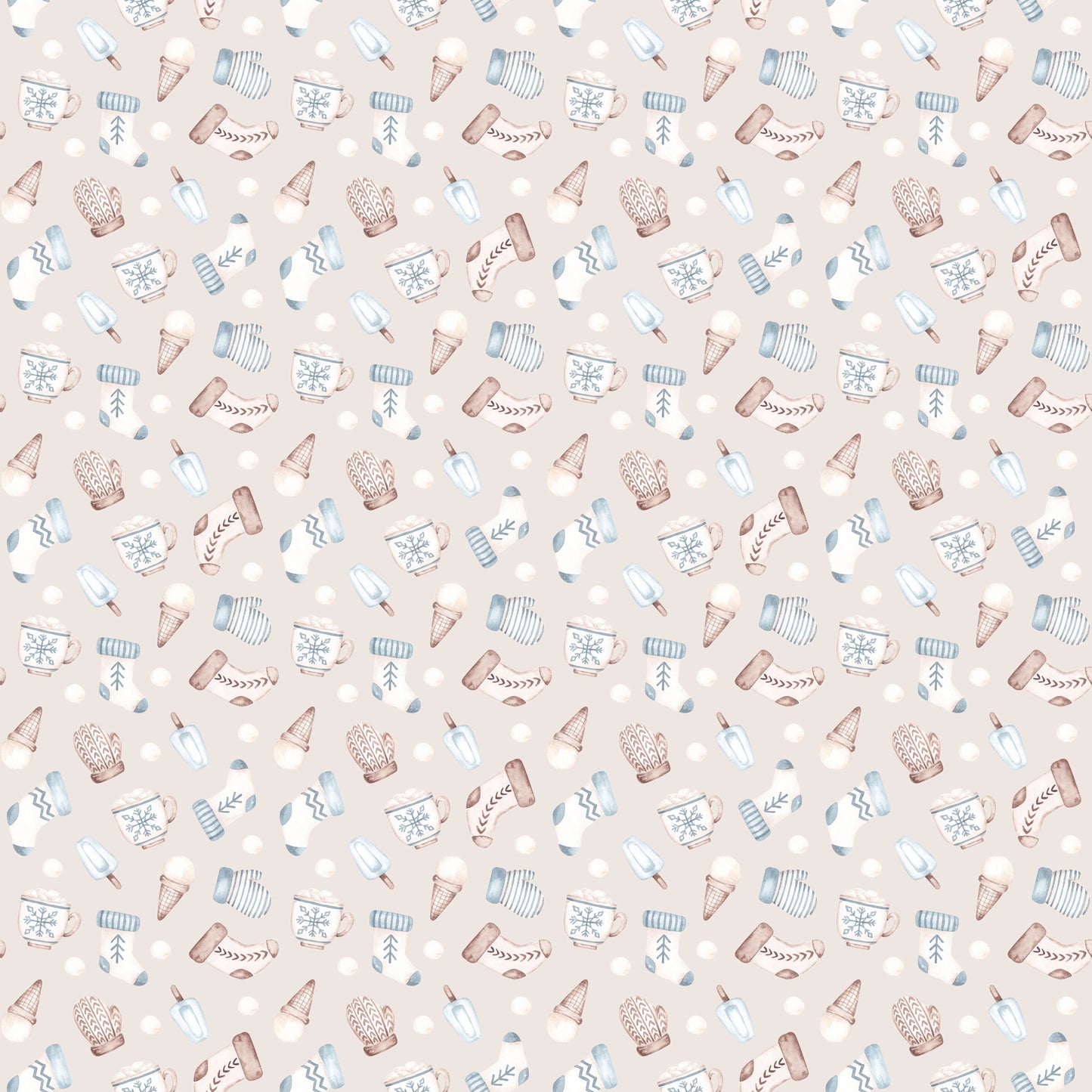 Winter Penguins Collection Fuzzy Mittens 12 x 12 Double-Sided Scrapbook Paper - 15 Pack