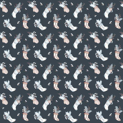 Winter Penguins Collection Stockings 12 x 12 Double-Sided Scrapbook Paper - 15 Pack